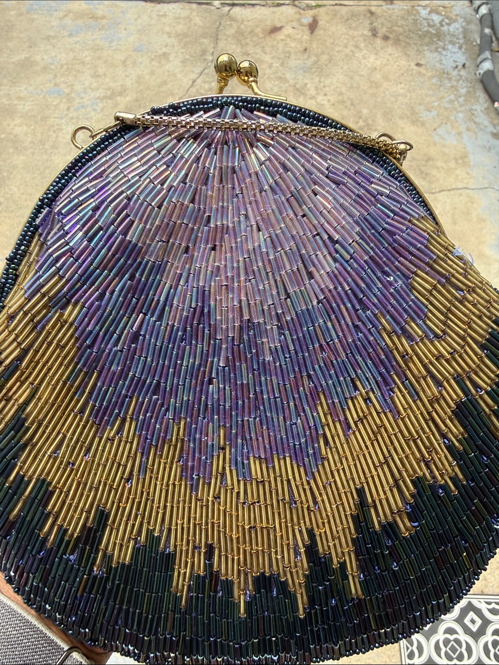 Art Deco La Regale Beaded Evening Clutch Purse - Picture 8 of 9